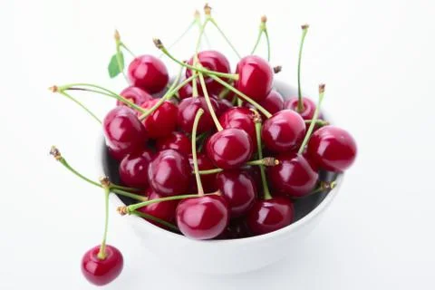 Cherry is in a cup Stock Photos