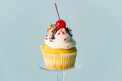 Cherry cupcake Stock Photos