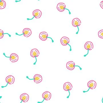 Cherry cut vector seamless pattern Stock Illustration
