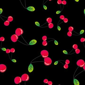 Cherry cute seamless pattern background for kids textile. Vector Illustration Stockillustratie