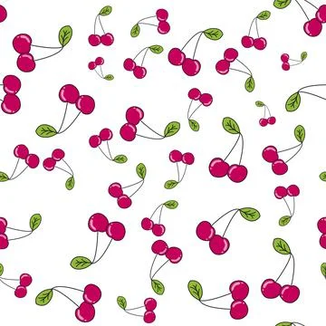 Cherry cute seamless pattern background for kids textile. Vector Illustration Stock Illustration