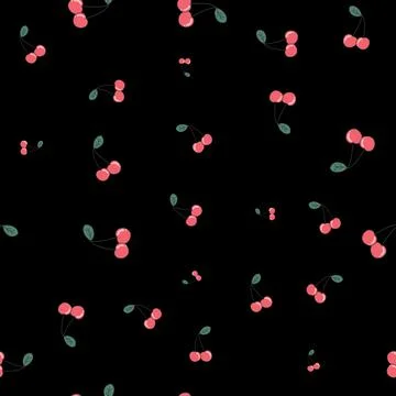 Cherry cute seamless pattern background for kids textile. Vector Illustration Stock Illustration