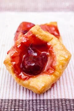 Cherry danish pastry Stock Photos