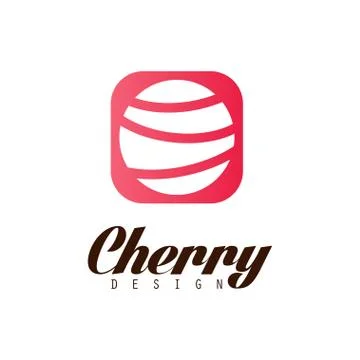 Cherry design, creative logo template can be used for cafe, bar, club, store Stock Illustration
