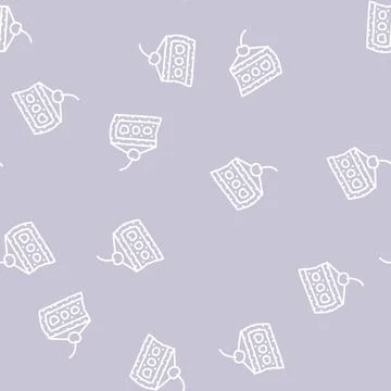 Cherry dessert line seamless pattern Stock Illustration