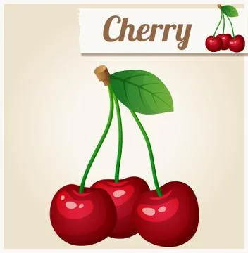 Cherry. Detailed Vector Icon Illustrazione stock