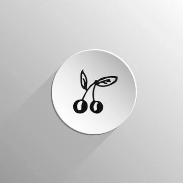 Cherry Doodle black icon Illustrazione stock
