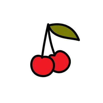 Cherry doodle icon, vector illustration Illustrazione stock