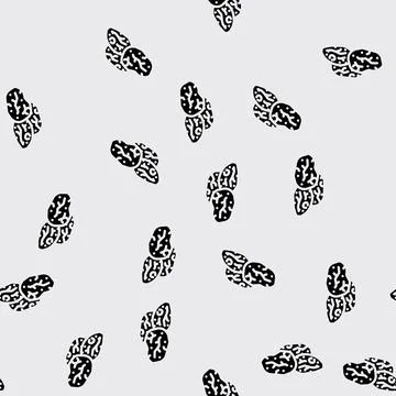 Cherry dried fruit glyph vector seamless pattern Stock Illustration