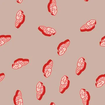Cherry dried fruit isometric icon seamless pattern Stock Illustration