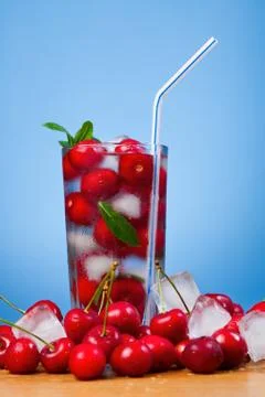 Cherry drinks Stock Photos