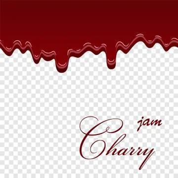 Cherry dripping 3D seamless pattern. Cherry liquid melted texture isolated wh Stock Illustration