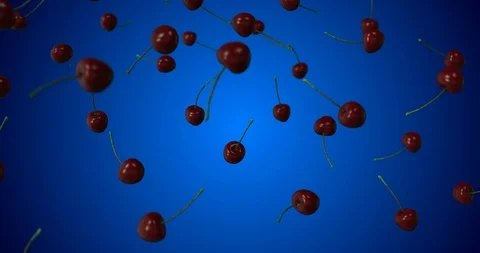 Cherry falling slow motion Video stock 88155665