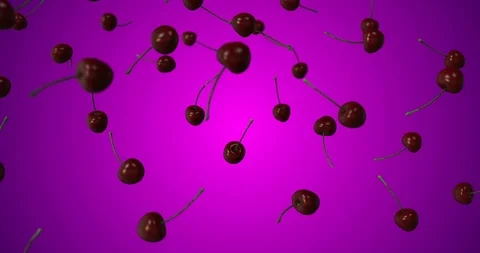 Cherry falling slow motion Video stock 88155706