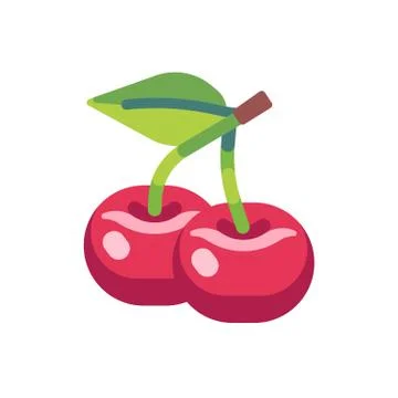 Cherry flat icon. Slot machine symbol Stock Illustration