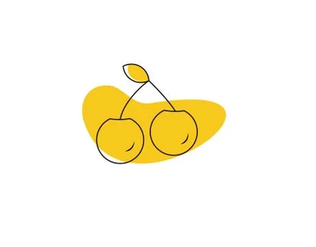 Cherry flat icon on white background in vector illustration Stock Illustration