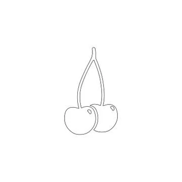 Cherry. flat vector icon Stock Illustration