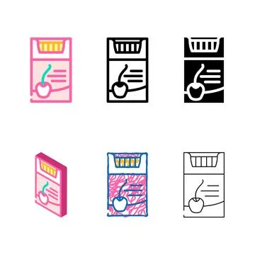 Cherry flavored cigarettes color icon vector styles Illustrazione stock