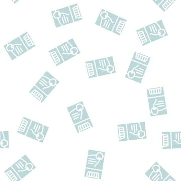 Cherry flavored cigarettes glyph vector seamless pattern Stock Illustration