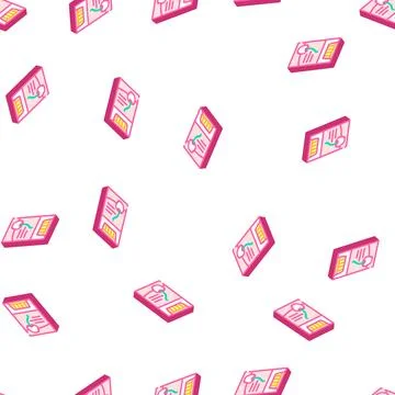 Cherry flavored cigarettes isometric icon seamless pattern Illustrazione stock