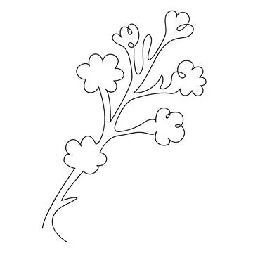 Cherry flower continuous one line drawing Stock Illustration