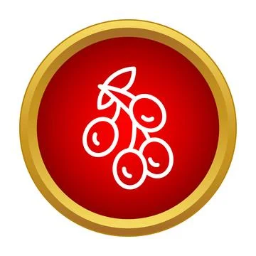 Cherry fruit berry icon symbol red food Stock Illustration