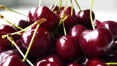 Cherry fruit close up horizontal Stock Photos