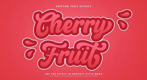 Cherry Fruit Editable Text Effect Template Stock Illustration