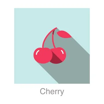 Cherry fruit flat icon, vector illustration Stock Illustration