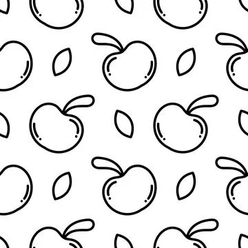 Cherry fruit hand drawn seamless pattern3 Stock Illustration