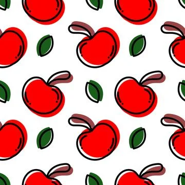 Cherry fruit hand drawn seamless pattern4 Stock Illustration