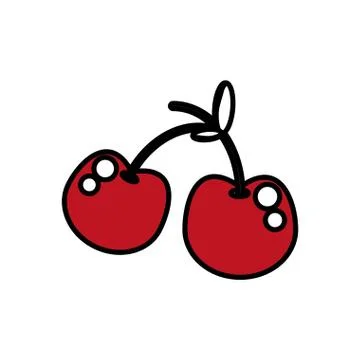 Cherry fruit healthy harvest image Stock Illustration