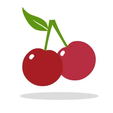Cherry fruit icon logo vector illustration isolated on white background Illustrazione stock