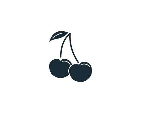 Cherry Fruit Icon Vector Logo Template Illustration Design Stock Illustration