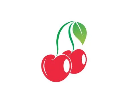 Cherry fruit icon vector template Stock Illustration