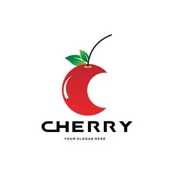 Cherry Fruit logo, Red Colored plant vector illustration, Fruit Shop Design.. Illustrazione stock