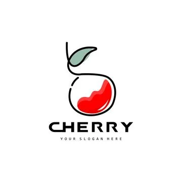Cherry Fruit logo, Red Colored plant vector illustration, Fruit Shop Design.. Illustrazione stock