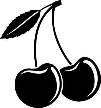 Cherry fruit, minimal simple vector illustration Stock Illustration