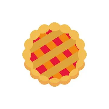 Cherry fruit pie with lattice. Vector Stock Illustration