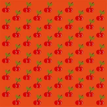 Cherry fruit seamless pattern background.Colorful wallpaper vector illustrati 스톡 일러스트