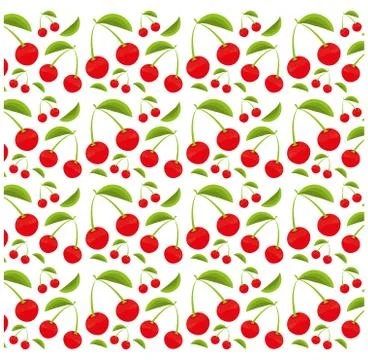 Cherry fruit seamless pattern design Stock Illustration