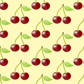 Cherry Fruit seamless pattern Stock Illustration