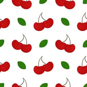 Cherry fruit seamless pattern Stock Illustration
