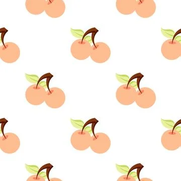 Cherry fruit seamless pattern Illustrazione stock