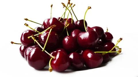 Cherry fruit on white Stock Photos