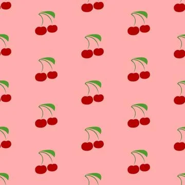 Cherry garden in summer Stock Illustration