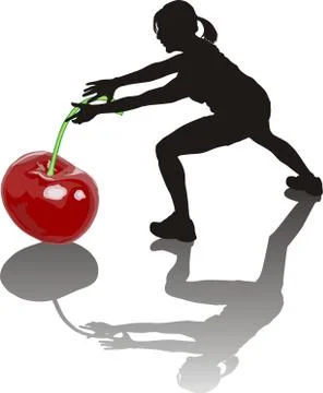 Cherry gigantic Stock Illustration