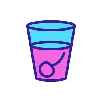 Cherry glass icon vector outline illustration Illustrazione stock