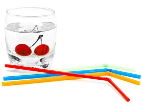 Cherry In Glass Stock Photos
