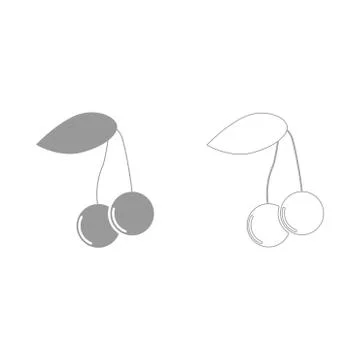 Cherry  the grey set icon . Stock Illustration